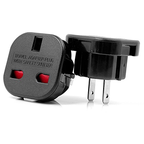 Neuftech 2x Reisestecker UK auf US Stecker, Adapter UK auf US,Kanada,Australien,China,HK,Japan,Thailand usw