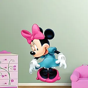Ghar Kraft Minnie Mouse Wall Sticker for Kids Room Home Living Room Bedroom (PVC Vinyl, Size: 60 cm x 50 cm, Multicolor)