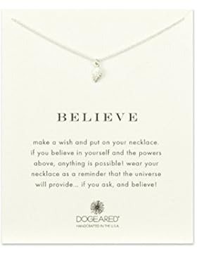 Dogeared Damen-Halskette „Believe“ mit einem einzelnen Flügel als Anhänger, 40,64cm (in englischer Sprache)