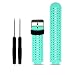 Produktbild Altsommer Bunter Farben Armbänder 22mm für Garmin Forerunner 220 230 235 630 620 Doppel Farben Silikon mit Vielen Luftlöchern Atmungsaktiv Sport Ersatzarmband für Herren Damen (Mint Grün)