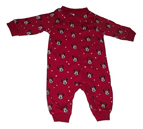 Baby Girls Sleepsuits Baby Grow Pyjamas Disney Minnie Mouse T/b Upto 24 Months (12 months, red no feet)