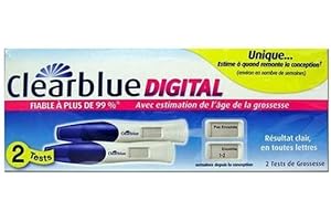 ROZIAPRO CLEARBLUE - Test de grossesse Clearblue DIGITAL - avec estimation de l'âge de la grossesse - Boîte de 2 Test
