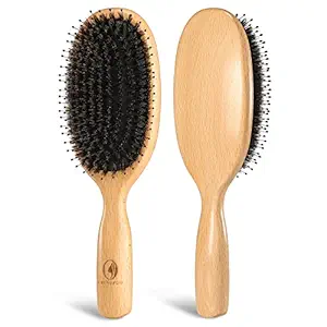 O BRUSHZOO Hair Brush, Boar Bristle Hair Brushes for Women Men and Kid, Hair Brush for Curly & Dry Hair , Nylon & Boars Hair Brush for Restoring Enhance Shine & Health(Oval)
