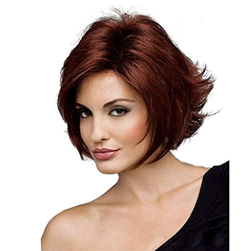 WJW-wig Peluca- Peluca De Las Mujeres Corto Pelo Rizado Mullido Natural Moda De Alta Temperatura Mate Fibra Química Cosplay Señoras Peluca