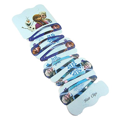 6 Girls FROZEN Hair Accessories Snap Clips Sleepies 3 Ana & 3 Elsa
