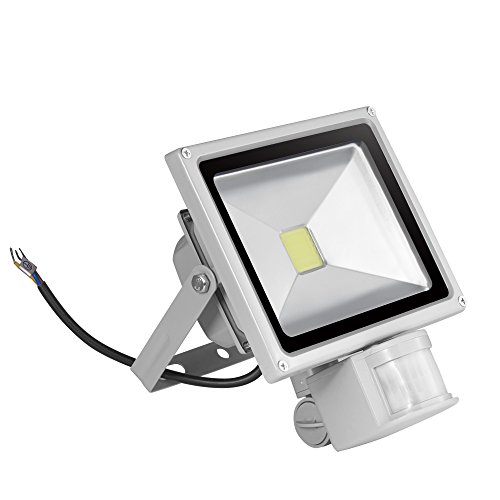 10W 20W 30W 50W 100W led strahler Flutlichtstrahler + Bewegungsmelder kaltweiß kaltweiss led fluter flutlicht kaltlicht Scheinwerfer Innenstrahler Außenstrahler wasserdicht IP65 Gartenstrahler Wandstrahler (20 Watt) - 2