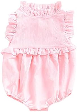 CHshe Baby Romper, Newborn Toddler Girls Ruffled Sleeveless Chiffon Romper For 0-18 Months (Pink, 12 Months)