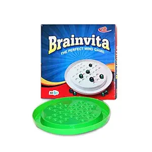 Kids Mandi Brainvita Mind Challenging Board Game with 32 Marbles, Suitable for Ages 5 Years - Multicolor