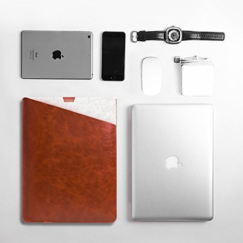 WALNEW 13 MacBook Pro 13 Zoll, Veröffentlicht in 2016, Schutzhülle, Hülle, Case, Cover, mit Zwei-Taschen-Design mit Geschütztem Inneren und Externem Mousepad,Kaffee - 7