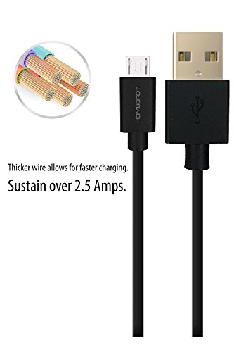 HomeSpot ® Quick Charge, Schnell-Lade & Datensynchronisierungs Micro-USB auf USB Kabel – High Speed Datentransfer mit 480Mbps für Android Geräte – Samsung, LG, HTC, Google, Kindle, Sony, Nokia (13CM – 4er Pack Schwarz) - 4