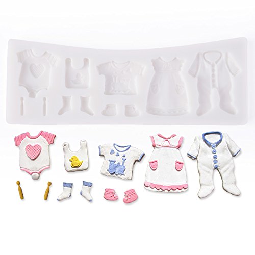 11 Loch Baby Kleidung Silikon Ausstechform Ausstecher Fondant Taufe Torten Deko