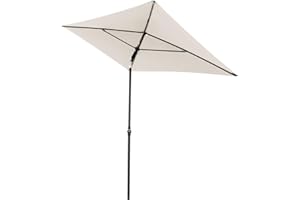 Doppler Parasol Rethink 180x120cm en Naturel, rectangulaire et inclinable, Ouverture Manuelle, Housse Incluse – pour Balcon, terrasse ou Jardin