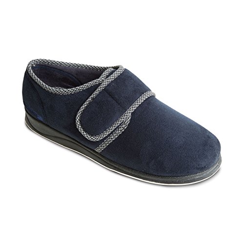 Padders Mens Microsuede Slipper Harry Velcro Slippers With Memory