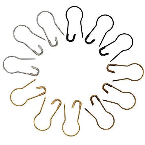 Shappy 120 Stück Metall Kürbis Sicherheit Pins Calabash Pins Birne Pins Kürbis Haken für Stricken Verriegelung Handwerk Markierung, 4 Farben