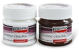 ‎ZITA'S CREATIVE Zita's Creative ZweiPhasen-Feinriss-Krakelierlack Set, 2x50ml - Krakeliertechnik, Patinieren, Veredeln, Crackle Fineline