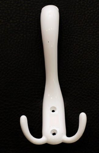 Double Wardrobe Clothes Hook 170 mm White Metal