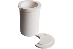 LLF 2 kg Keramik-Schmelztiegel mit Deckel, Guss, Veredelung, Gold, Silber, Kupfer, Platium