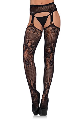 Preisvergleich Produktbild Leg Avenue 1940 - Allurenet garterbelt stockings, Einheitsgröße, Schwarz
