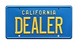 estilo de matrícula de California y colores (azul y amarillo)
