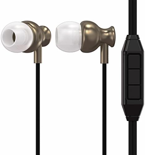 Urcover In Ear Headphones I Stereo Headset Lapas Q1 by I Earphones with microphone - for iOS and Android devices with 3.5mm jack plug I Optimal wearing comfort Brown/Bronze