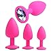 Produktbild EROSPA® Silikon Analplug mit Schmuckstein Buttplug Anal-Plug pink samtweiche Oberfläche 3 Größen (L)