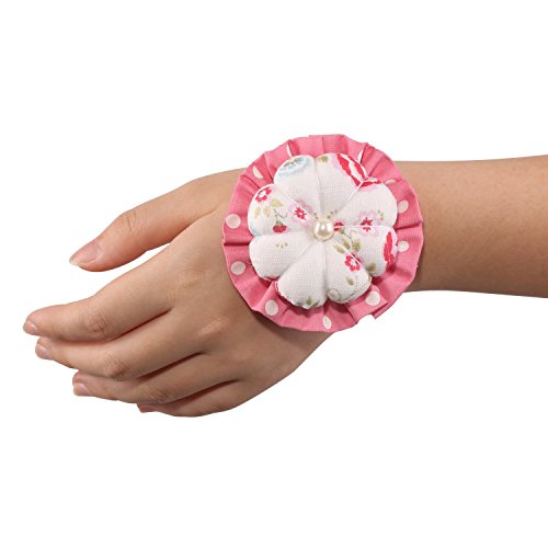neoviva Stoff beschichtet vollständig Gepolsterte Nadelkissen mit Handgelenk Band für praktischem Naht, Stil Blume Blossom Floral Prism Pink Polka Dot - 4