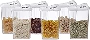 Amazon Brand - Solimo Plastic Storage Containers with Sliding Mouth (Set of 6, 1100ml)