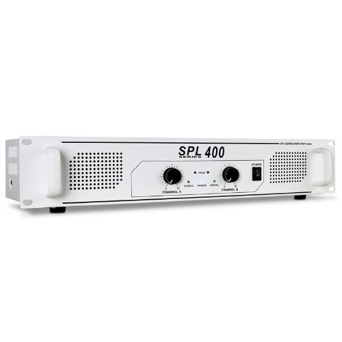 Skytec SPL-400 Amplificador PA DJ 1000W Blanco