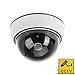 Price comparison product image Phot-R P-DC20 Outdoor Indoor Fake Imitation IR Dome CCTV Blinking Red LED Flashing Light Surveillance Security Dummy Camera with Warning Sticker-White, 1x
