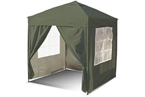 SANHENG Carpa desplegable con pesas, totalmente impermeable, para todo tipo de clima, ideal para fiestas al aire libre (3 x 3 m), color verde