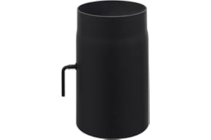PRODMAX Ofenrohr Rauchrohr Kaminrohr Ø 150 mm Längenelemente - Bögen 45° und 90 ° (Längenelement 250 mm mit Drosselklappe Ø 150 mm)
