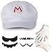 Produktbild Weißes Super Mario Kostüm-Set Mütze, Handschuhe, Bart für Erwachsene oder Kinder
