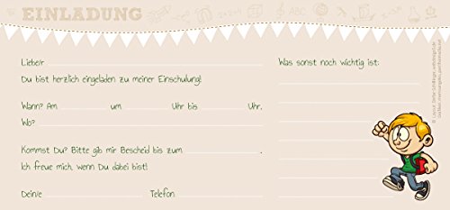 10 Einladungskarten zur Einschulung für Kinder | Einladungskarten Schulanfang Einladung Schulbeginn Schulkind Schule - 2