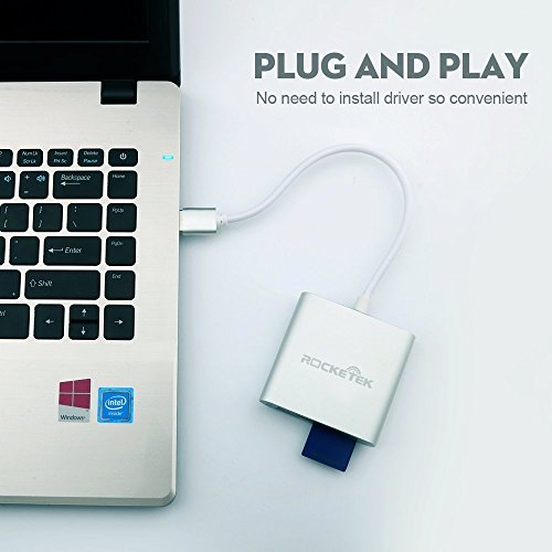 Aluminium-Kartenleser, Rocketek USB3.0 Alles in 1 Speicherkartenleser / Writer mit 3 Steckplätzen für CF-Karte, SD, Micro SD und mehr Speicherkarten - 6