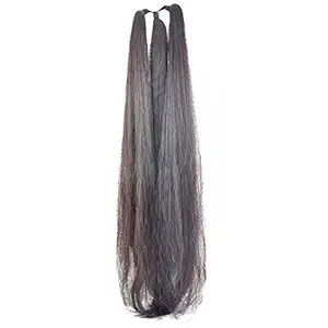 Shining Angel Artificial False Hair Nylon Hair Extension Natural Brown for Women and Girls, 30 Inches