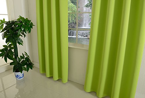 Verdunklungsgardine blickdicht, 2 Stück 245×140 (HxB), Apfelgrün Ösen Thermo Vorhang Gardine Verdunklungsvorhang Blackout, 206000 - 3