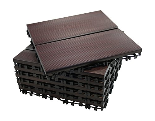 ECO-PAVE 7610343102764 aquatic non-slip flooring dark mahogany color 30X30 cm 6 pieces