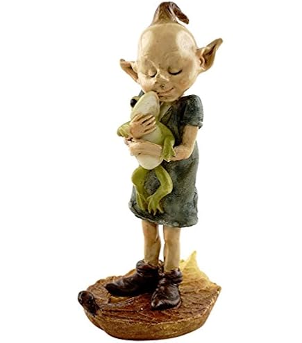 Statuette Miniature Fée Pixie Pour Jardin Et Terrarium - Figurine Pensée Bleue Grise Blanche