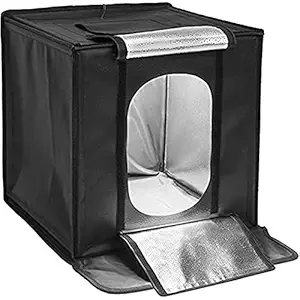 VTS 40 x40cm. Portable Photo Studio Shooting LED Tent Light Cube Diffusion Soft Box Kit Adjustable Brightness Portable Shooting Tent with 4 Colors Backdrops (Black White Red Blue) for Photography