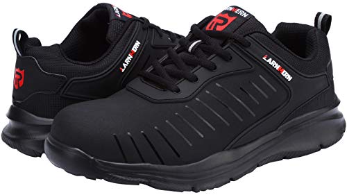 Preisvergleich Produktbild DYKHMILY Stahlkappe Herren Arbeitsschuhe, LM18-33 leichte Pannensicher Rutschfest Sicherheitssneakers (40 EU, Dunkelschwarz)