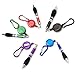 Price comparison product image TinkSky 3-in-1 Handy Retractable Badge Reel Pen Belt Clip Keychain Carabiner - 5 pcs/set (Blue+Red+Purple+Green+Black)