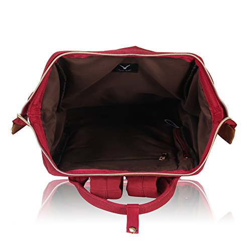 Veevan Damen Herren Retro Canvas Schule Rucksack 15,6 Laptop - 4