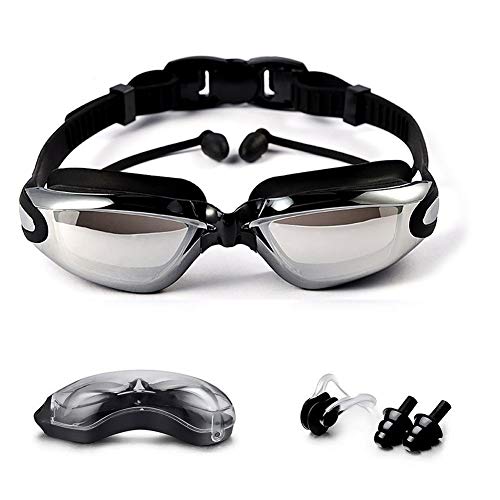 Landnics Occhialini da nuoto per adulti, professionale di nuotata Occhiali No Perdite Anti Fog protezione UV per gli uomini Donne di età giovanile bambini Bambina.