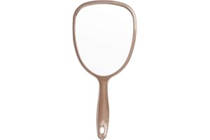 PARSA Beauty Miroir avec poignée ergonomique pour maquillage, coupe de cheveux, rasage, soin du visage Champagne