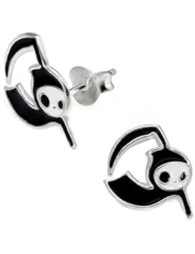 SL-Silver Kinder Ohrringe Gespenst Geist mit Sense 925 Silber in Geschenkbox