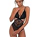 Produktbild Unterwäsche Frau CLOOM Babydoll Nachtwäsche Spitze Overall Spielanzug Transparent Dessous Versuchung Erotisch Sex Spitze Erotik Wäsche Nachtmäntel Nachtkleid Tight Sleepwear (XL, Sexy Schwarz)