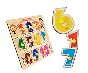HIGHROOF 1 to 10 Numbers Alphabets Wooden Puzzle Toys for Kids 3 4 5 Years , first Jigsaw Puzzle for Kids for baby Creative Educational ,Activities Board game, Learning toy & Preschool playgroup Educational Toy (11 PCS)