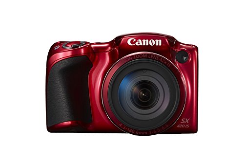 Canon PowerShot SX420 IS - Cámara Digital compacta de 20 MP (Pantalla de 3”, Zoom óptico de 42x, NFC, WiFi), Rojo