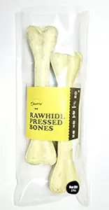 Chewers Rawhide Pressed Dog Bones 10 inches Dog Chew Bone Treat, 2 Pieces