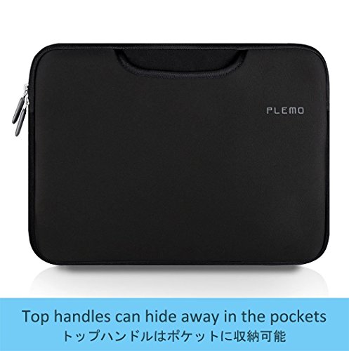 Plemo Laptophülle Nylon Lykra Gewebe Sleeve für 33-33,8 cm (13-13,3 Zoll) Laptop / Notebook Computer / MacBook / MacBook Pro / MacBook Air, Schwarz - 6